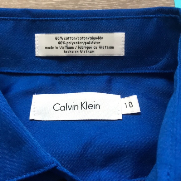 NWT Calvin Klein Boys size 10 Dress Shirt - Picture 4 of 5